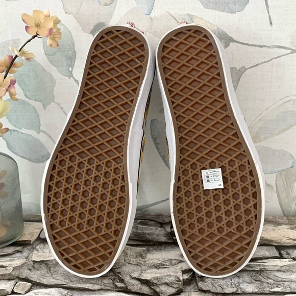 #02 VANS Off The Wall Authentic Sunflower White Classic Sneaker Skater Shoe Lace - Picture 5 of 8